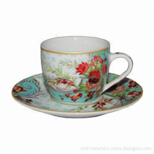 220cc Porcelain Cup and Saucer, Dishwasher and Microwave Safe